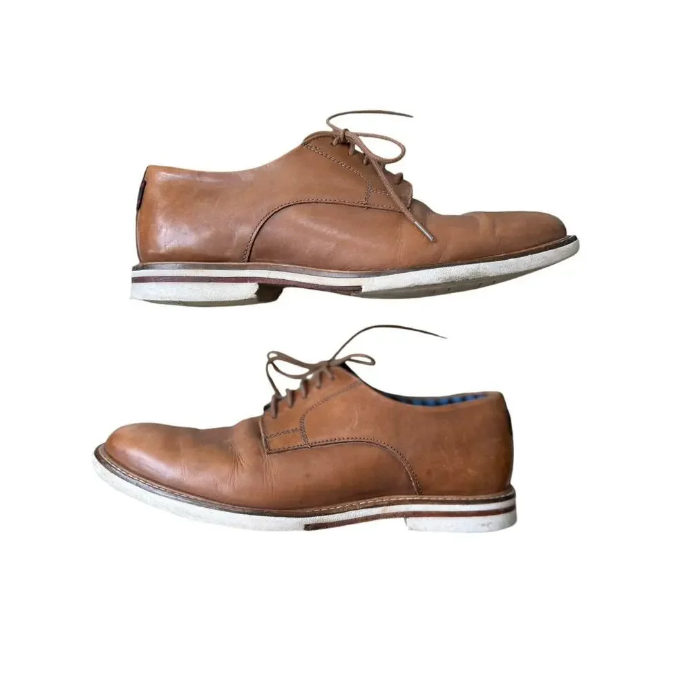 Ben Sherman Men’s Brown Leather Lace Up Loafers size 42 US size 9 - Picture 2 of 8